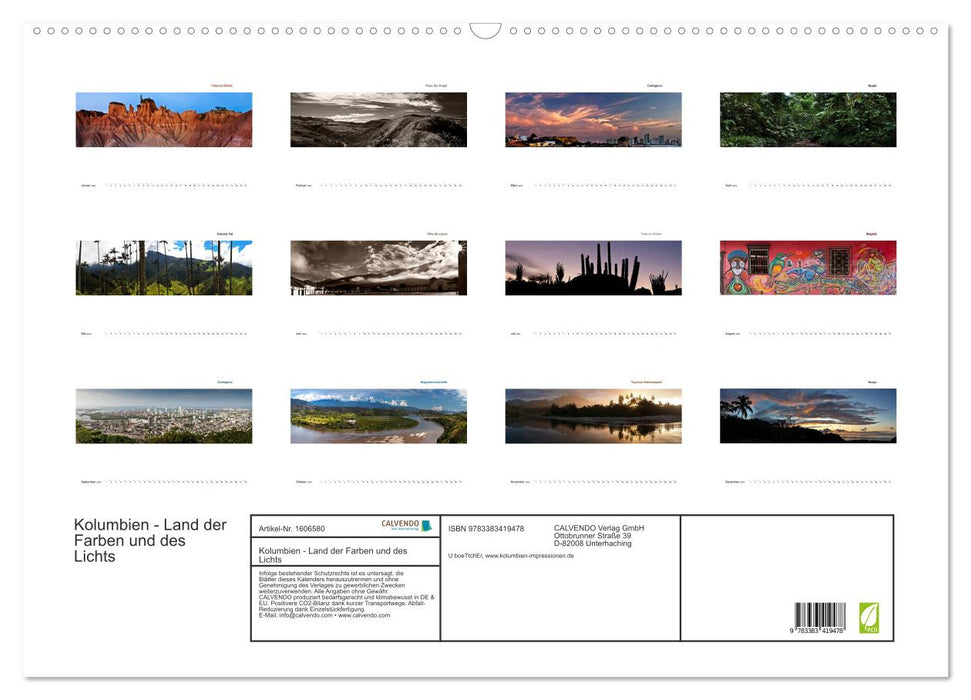 Kolumbien - Land der Farben und des Lichts (CALVENDO Wandkalender 2024)
