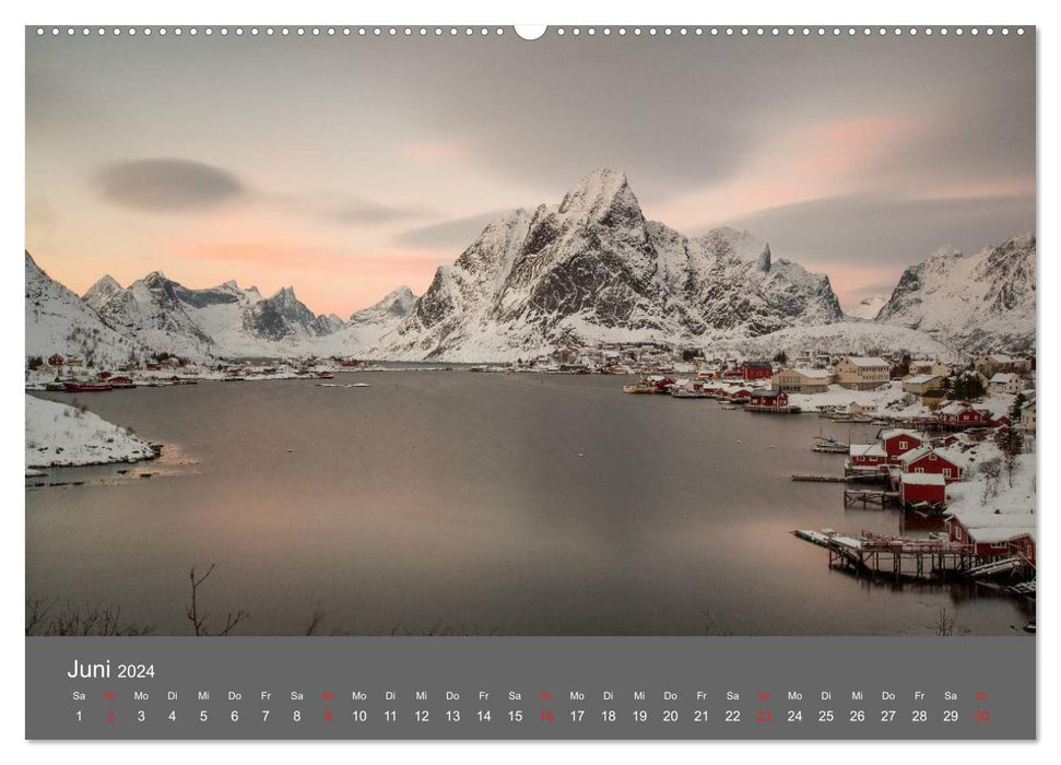 Lofoten - Nordlichter und Abendlicht (CALVENDO Premium Wandkalender 2024)
