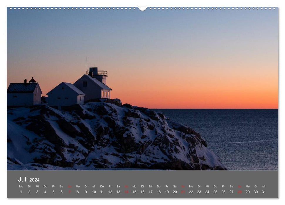Lofoten - Northern Lights and Evening Light (CALVENDO Premium Wall Calendar 2024) 