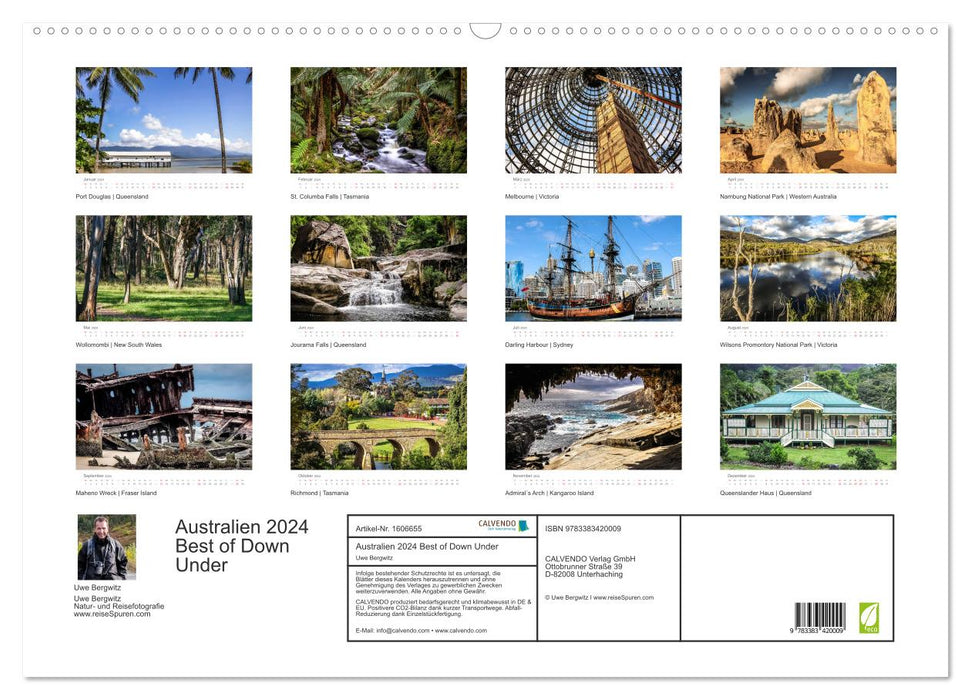 Australia 2024 Best of Down Under (CALVENDO wall calendar 2024) 