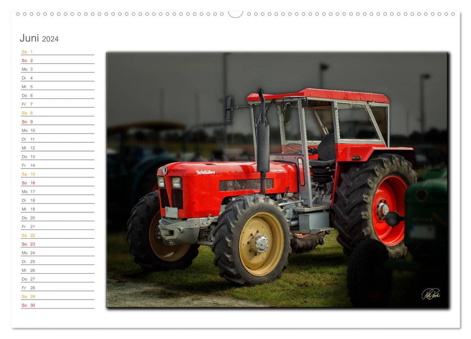 Classic cars - beloved tractors (CALVENDO Premium Wall Calendar 2024) 