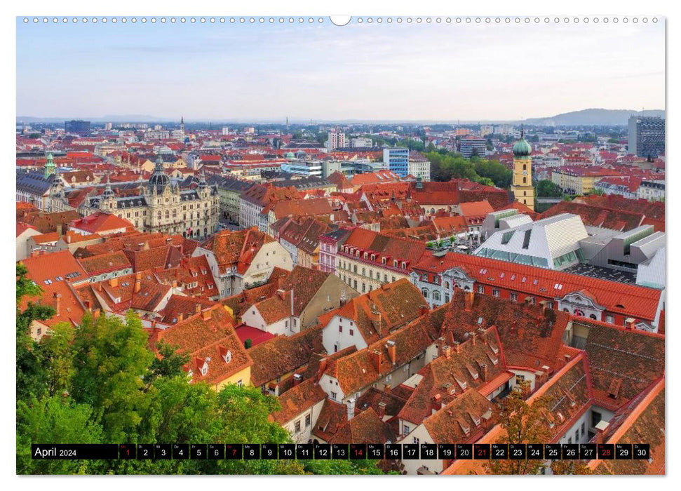 Graz - Metropolis of Styria (CALVENDO Premium Wall Calendar 2024) 