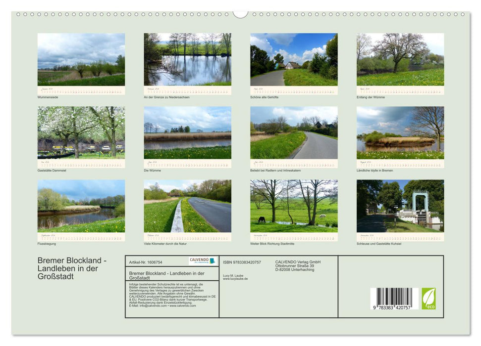 Bremer Blockland - Country life in the big city (CALVENDO Premium Wall Calendar 2024) 