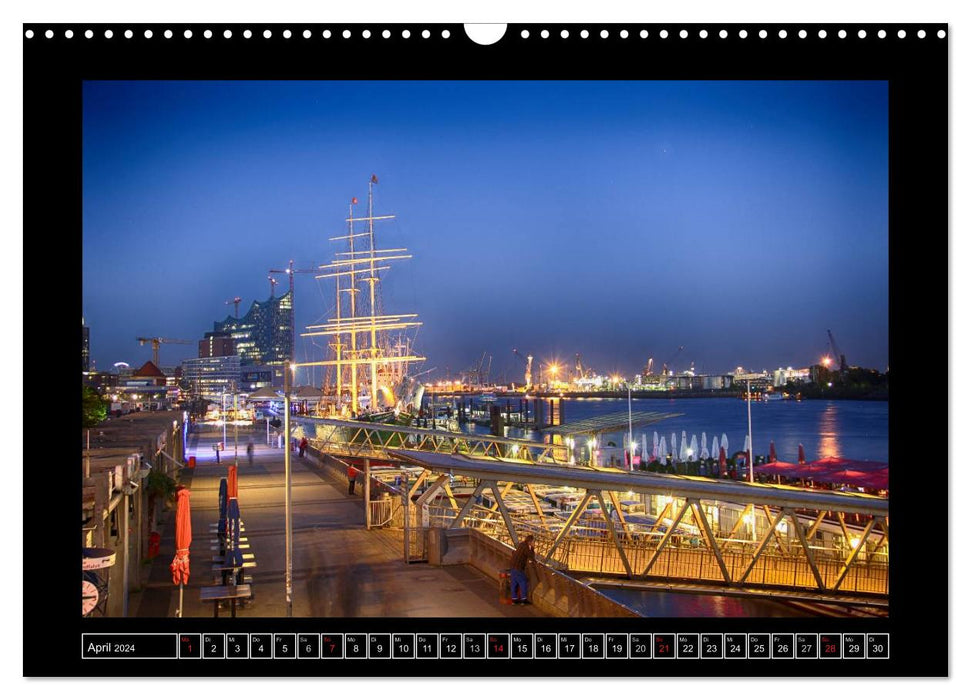 Rund um den Hamburger Hafen (CALVENDO Wandkalender 2024)
