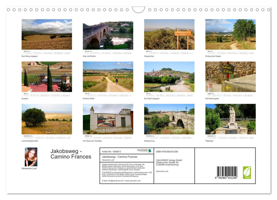 Jakobsweg - Camino Frances (CALVENDO Wandkalender 2024)