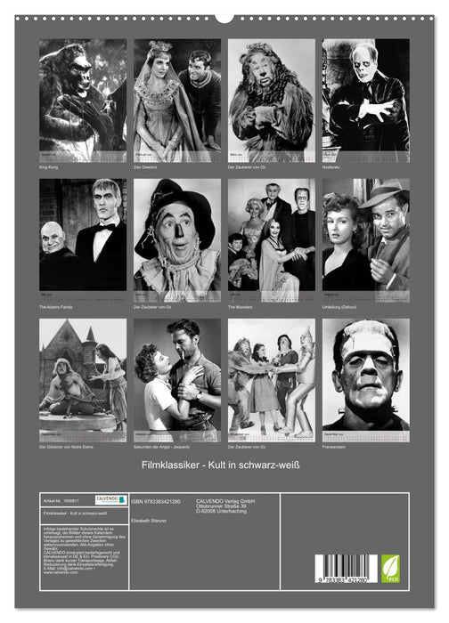 Film classics - cult in black and white (CALVENDO Premium Wall Calendar 2024) 