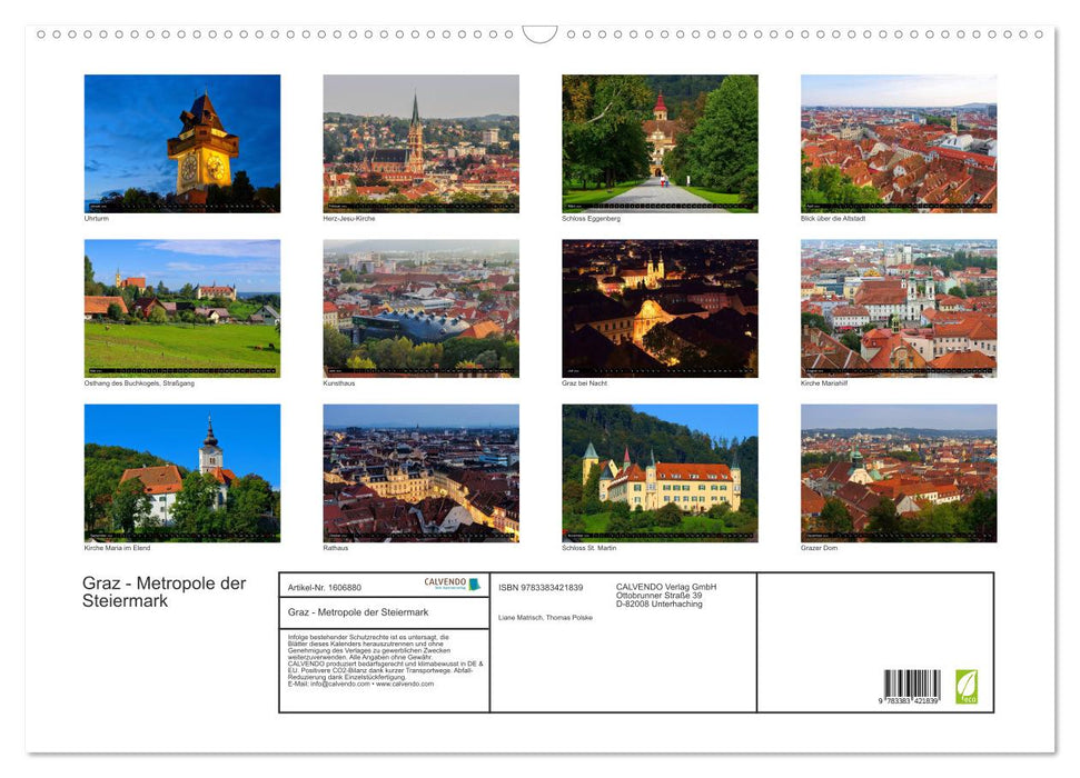 Graz - metropolis of Styria (CALVENDO wall calendar 2024) 