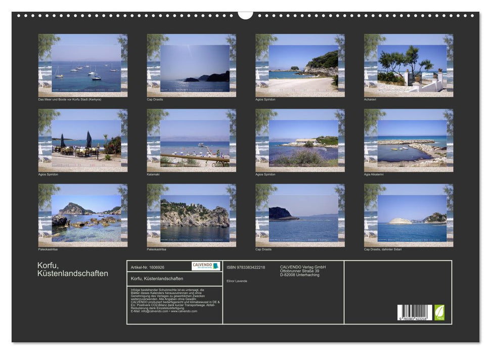 Corfu, coastal landscapes (CALVENDO wall calendar 2024) 