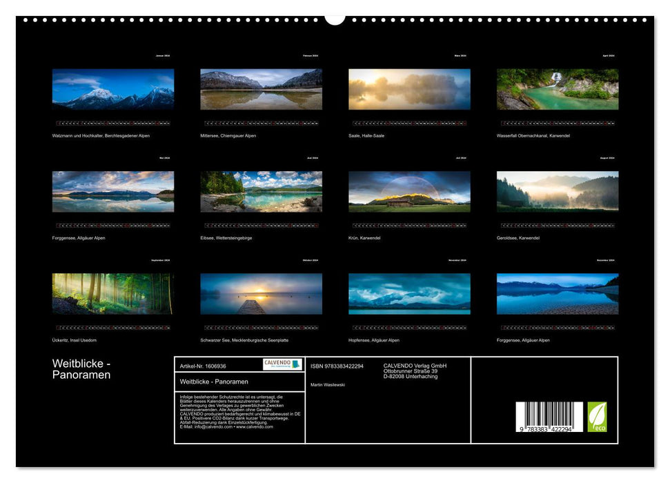 Wide views - panoramas (CALVENDO Premium wall calendar 2024) 