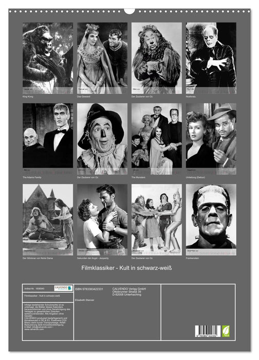 Filmklassiker - Kult in schwarz-weiß (CALVENDO Wandkalender 2024)