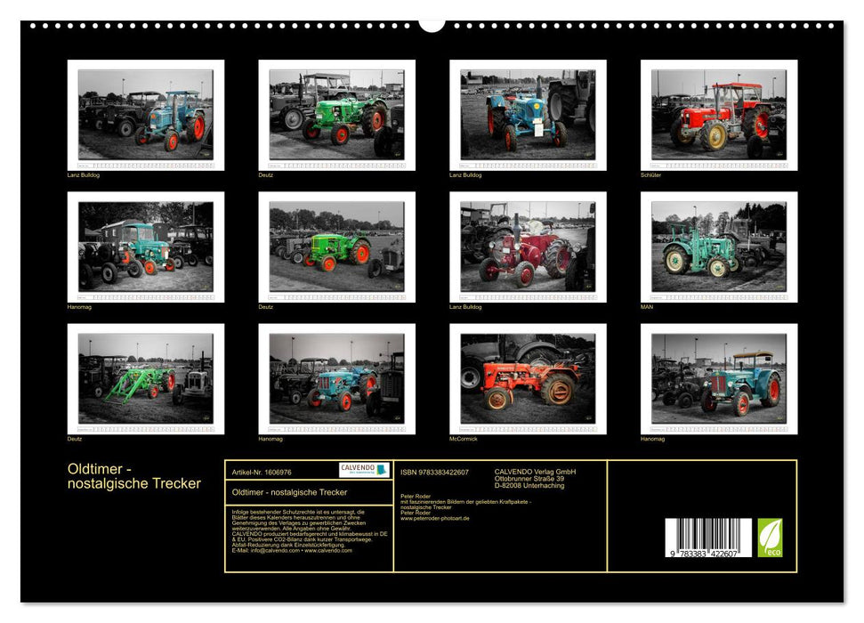 Vintage cars - nostalgic tractors (CALVENDO Premium Wall Calendar 2024) 