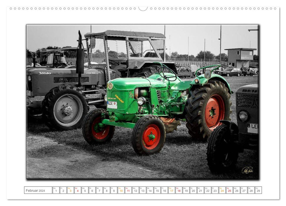 Vintage cars - nostalgic tractors (CALVENDO Premium Wall Calendar 2024) 
