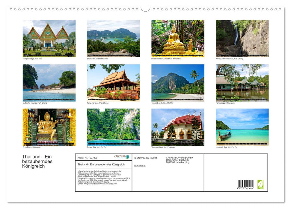 Thailand - An enchanting kingdom (CALVENDO wall calendar 2024) 