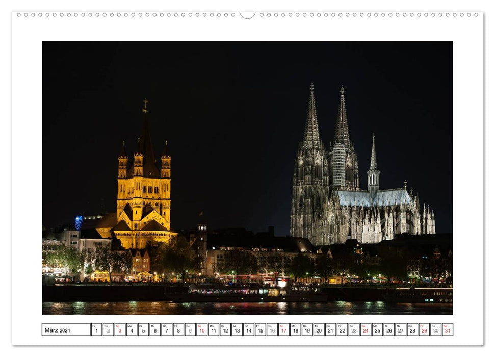 Wenn es Abend wird an Rhein und Ruhr (CALVENDO Premium Wandkalender 2024)