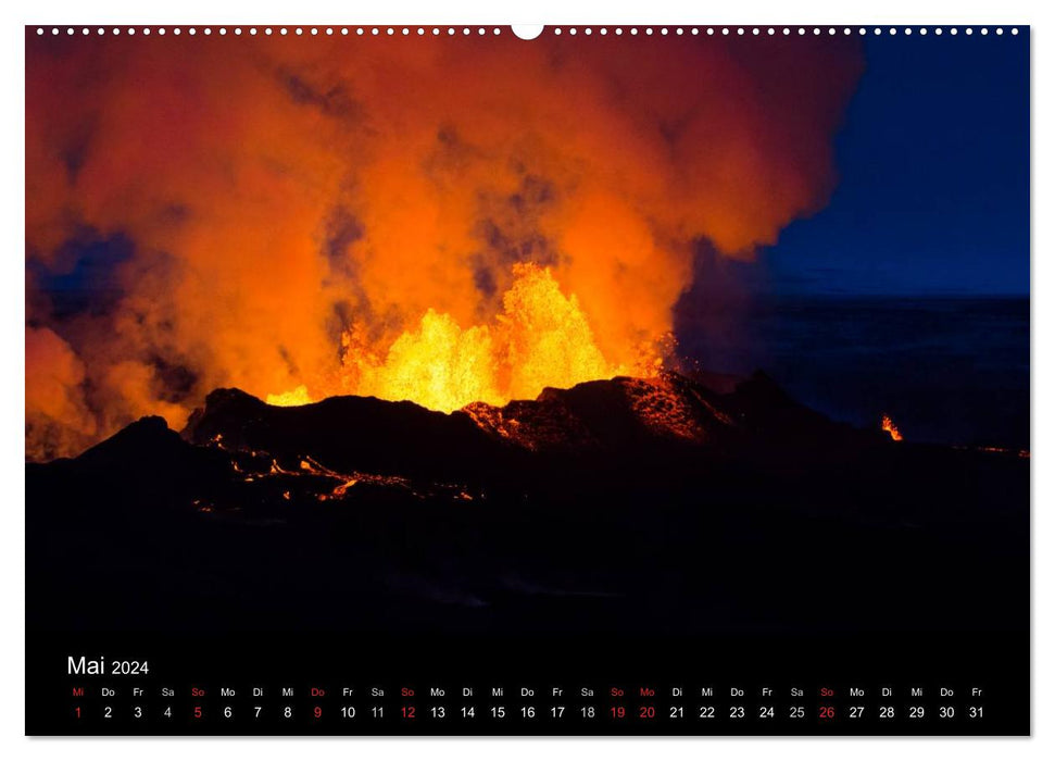 Vulkanausbruch - Island (CALVENDO Premium Wandkalender 2024)