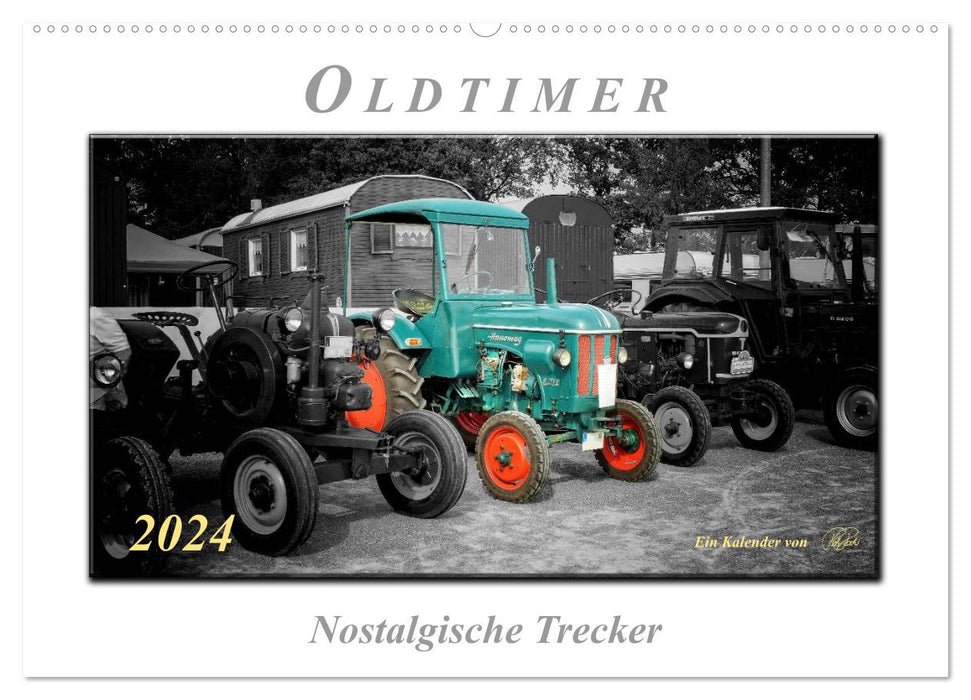 Vintage cars - nostalgic tractors (CALVENDO wall calendar 2024) 