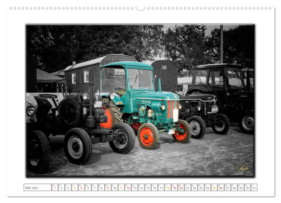 Vintage cars - nostalgic tractors (CALVENDO wall calendar 2024) 