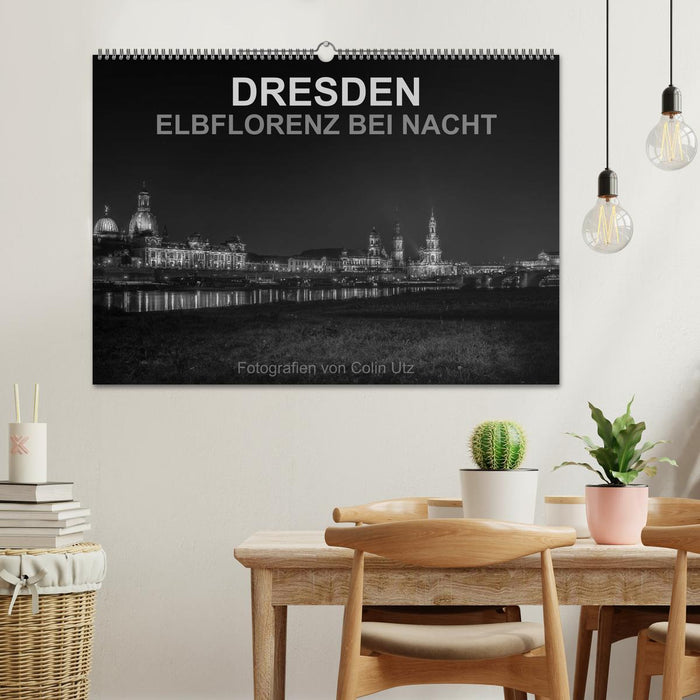 Dresden - Florence on the Elbe at night (CALVENDO wall calendar 2024) 