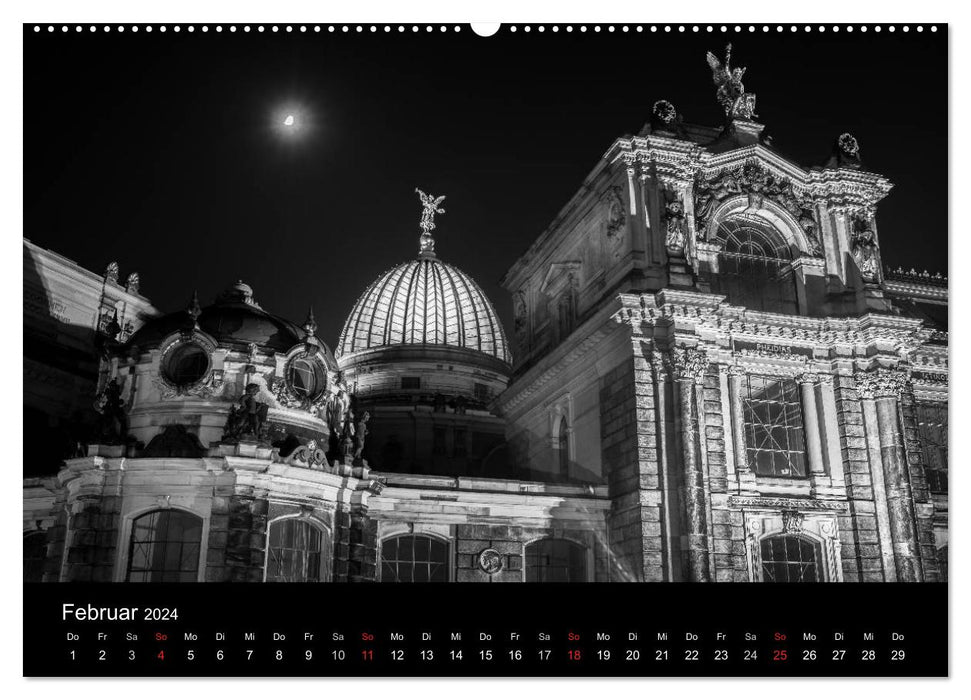 Dresden - Elbflorenz bei Nacht (CALVENDO Wandkalender 2024)