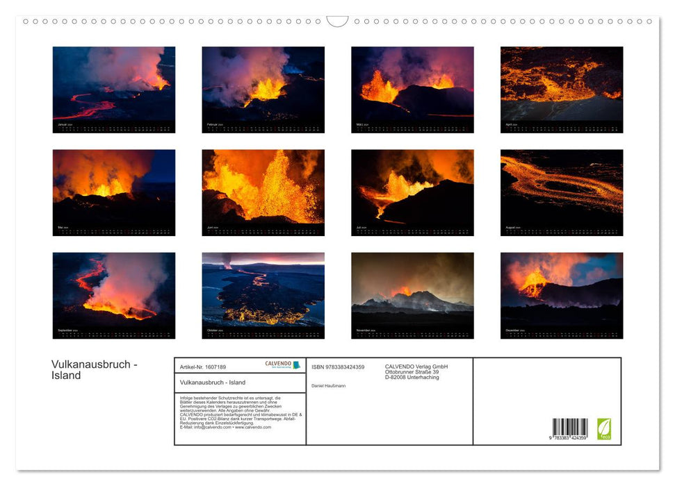 Vulkanausbruch - Island (CALVENDO Wandkalender 2024)