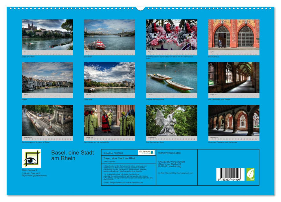 Basel, a city on the Rhine (CALVENDO Premium Wall Calendar 2024) 