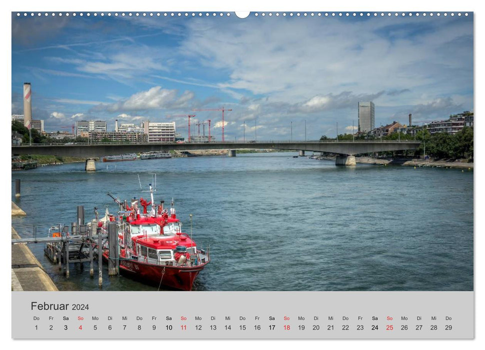 Basel, eine Stadt am Rhein (CALVENDO Premium Wandkalender 2024)