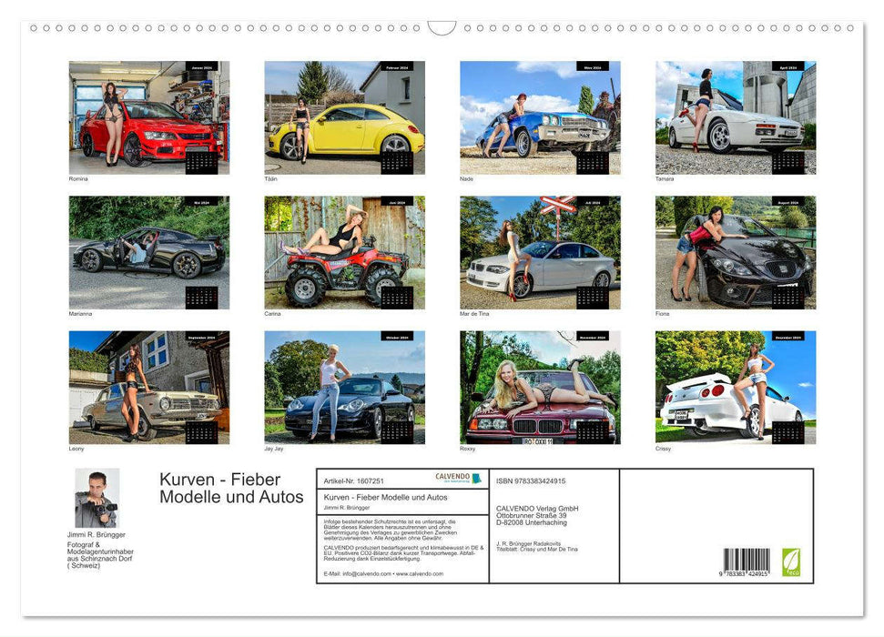 Kurven - Fieber - Modelle und Autos (CALVENDO Wandkalender 2024)