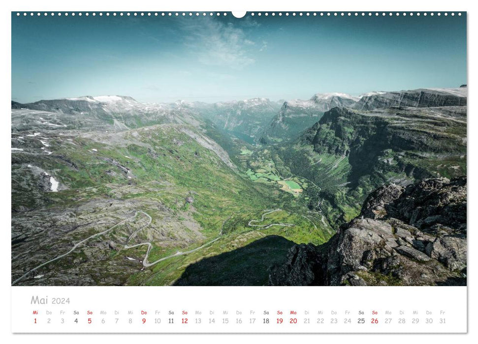 Norwegische Berg- und Fjordlandschaften (CALVENDO Wandkalender 2024)