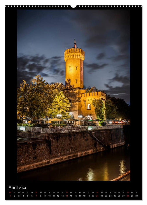 Cologne at night - a metropolis not only in the moonlight (CALVENDO wall calendar 2024) 