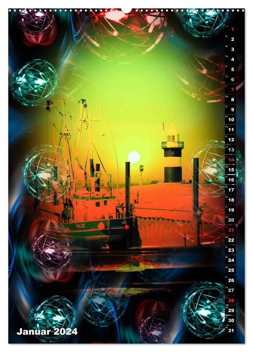Leuchttürme Kalender der besonderen Art (CALVENDO Premium Wandkalender 2024)
