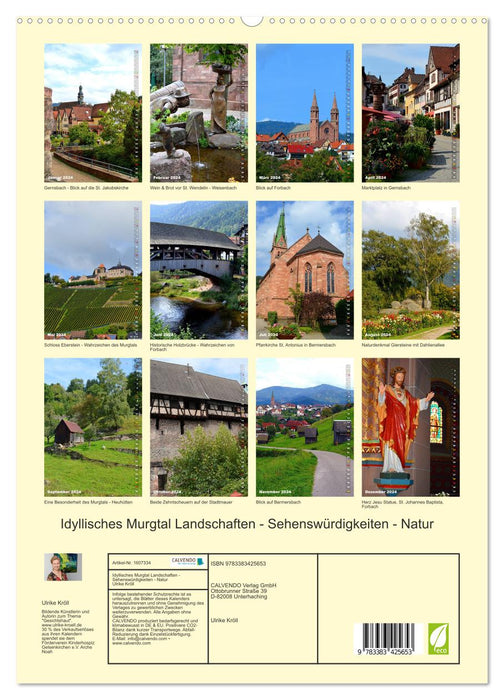 Idyllisches Murgtal Landschaften - Sehenswürdigkeiten - Natur (CALVENDO Premium Wandkalender 2024)