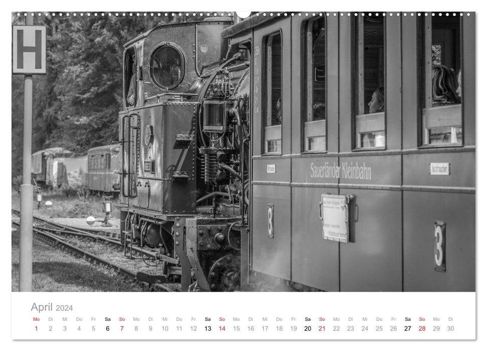 Steam locomotive Bieberlies in Herscheid-Hüinghausen (CALVENDO Premium Wall Calendar 2024) 