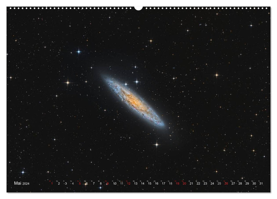 Colored universe galaxies and nebulae (CALVENDO Premium Wall Calendar 2024) 