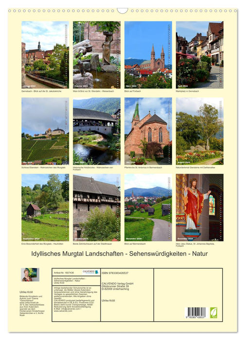 Idyllic Murgtal landscapes - sights - nature (CALVENDO wall calendar 2024) 