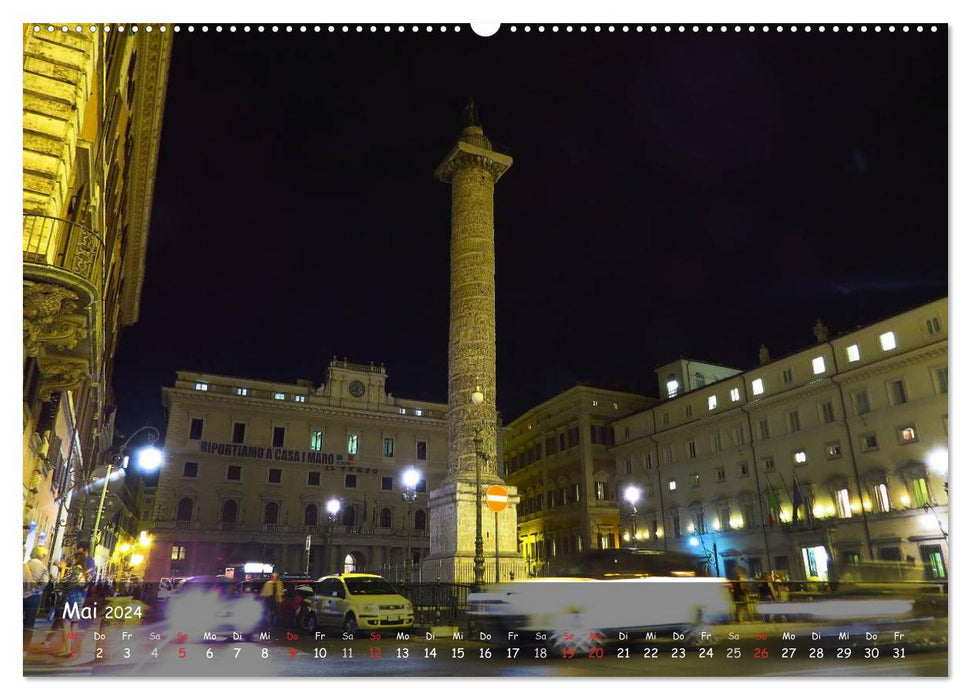 Rom bei Nacht (CALVENDO Premium Wandkalender 2024)