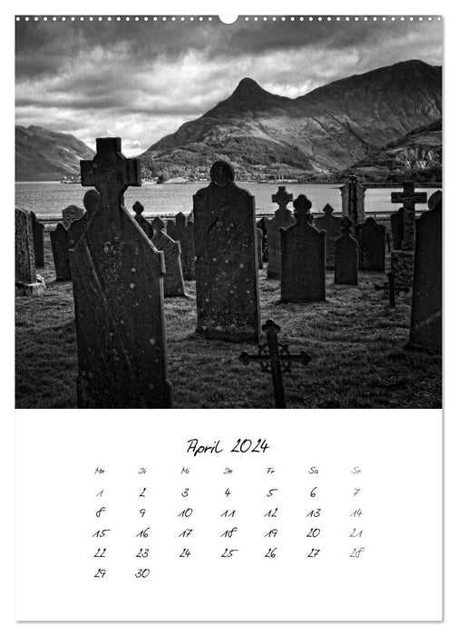Schottland Monochrom (CALVENDO Premium Wandkalender 2024)