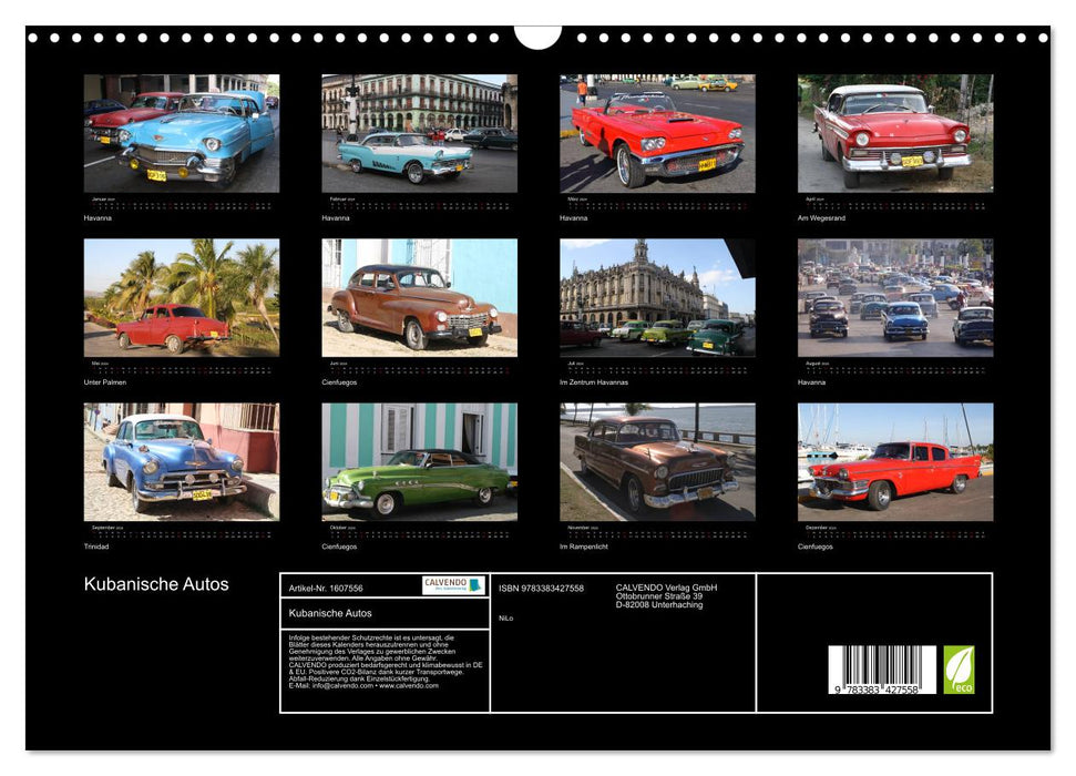 Kubanische Autos (CALVENDO Wandkalender 2024)