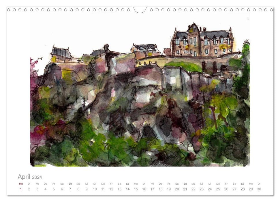 Scotland travel sketches (CALVENDO wall calendar 2024) 