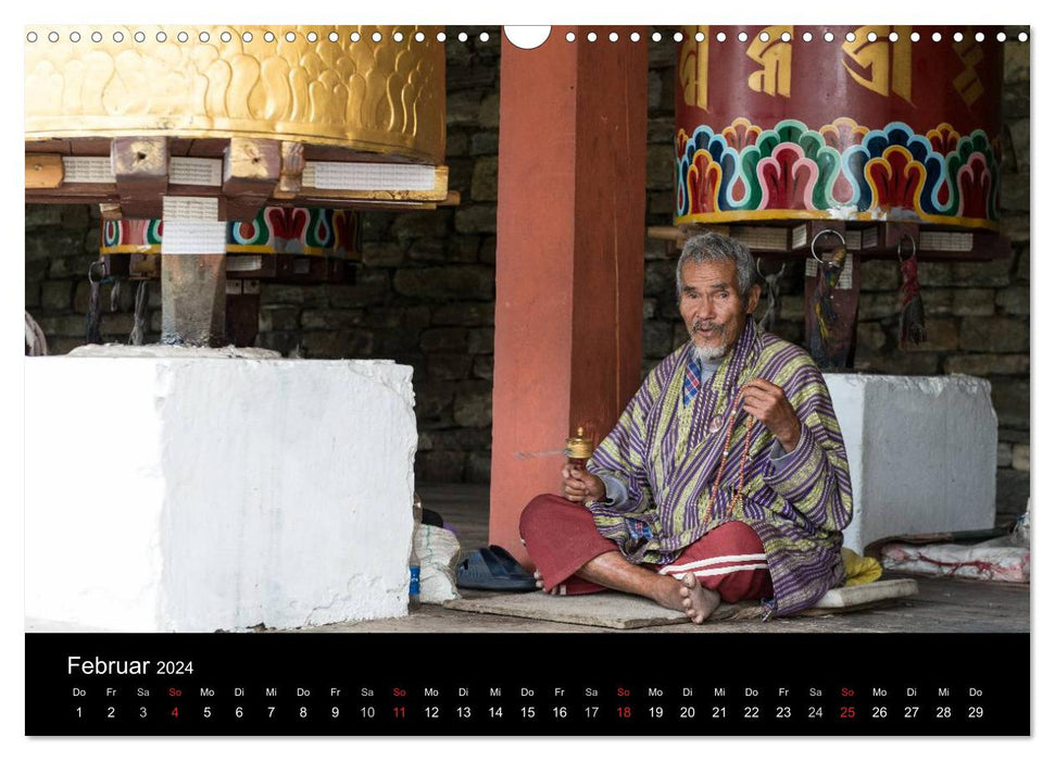 Bhutan - Reise durch das Land des Donnerdrachens (CALVENDO Wandkalender 2024)