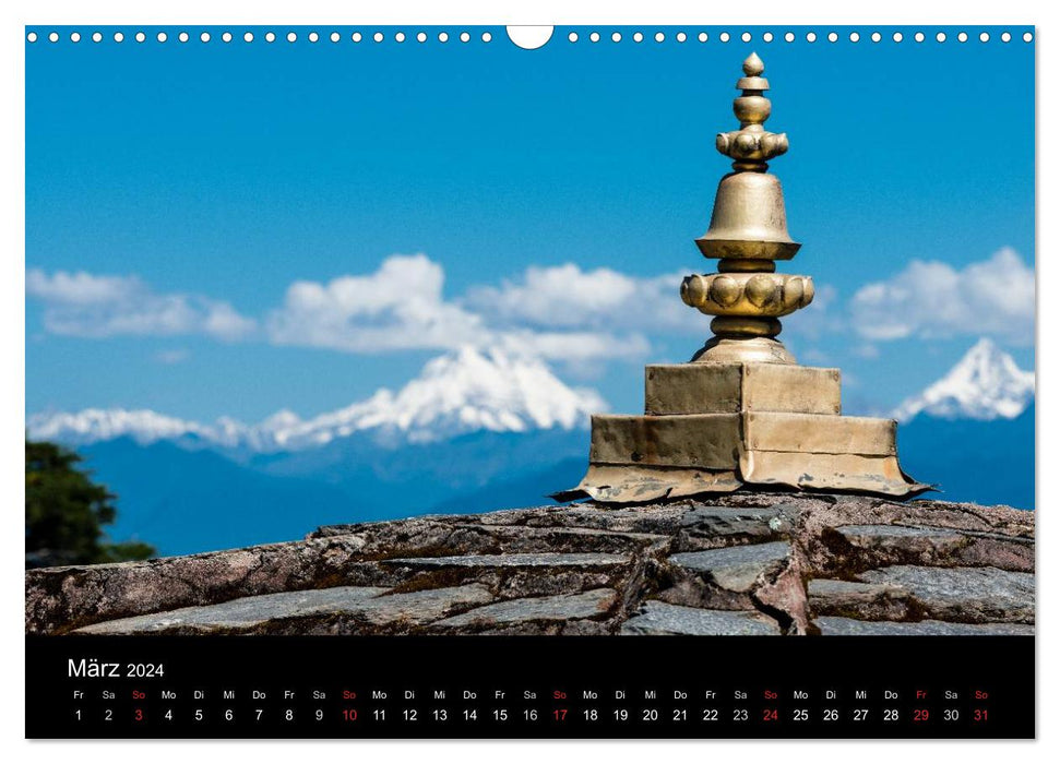 Bhutan - Reise durch das Land des Donnerdrachens (CALVENDO Wandkalender 2024)