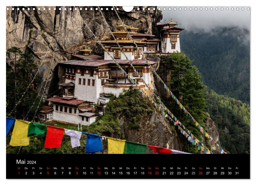 Bhutan - Reise durch das Land des Donnerdrachens (CALVENDO Wandkalender 2024)