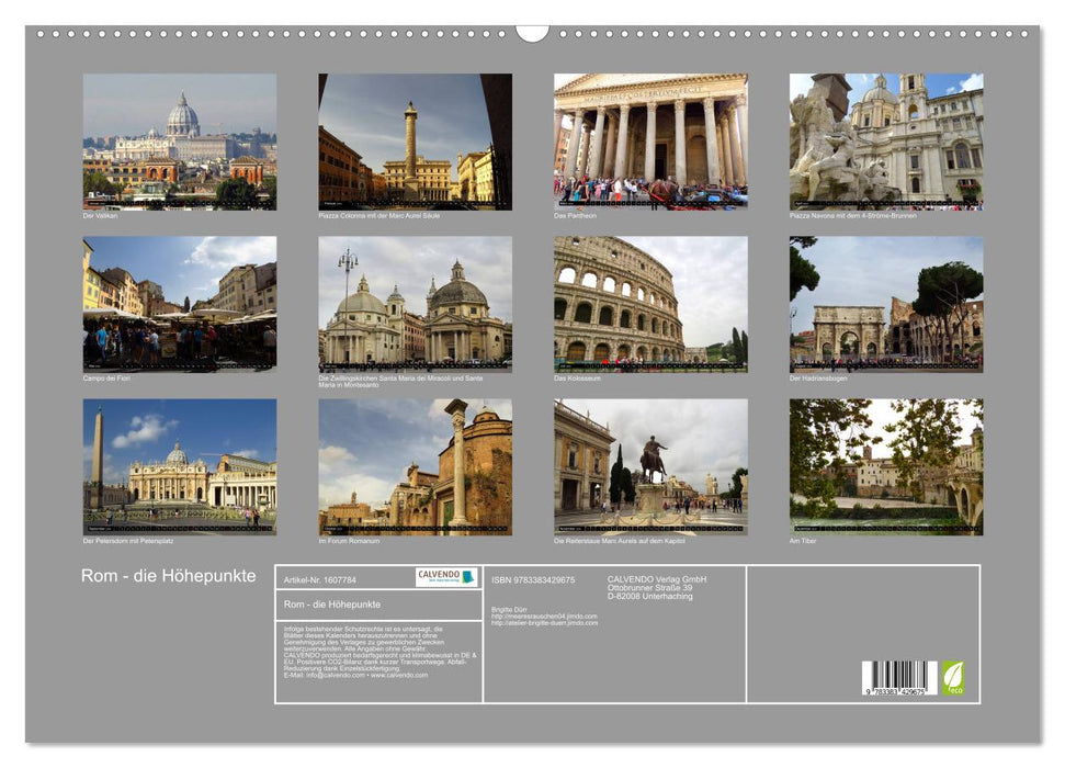 Rome - the highlights (CALVENDO wall calendar 2024) 