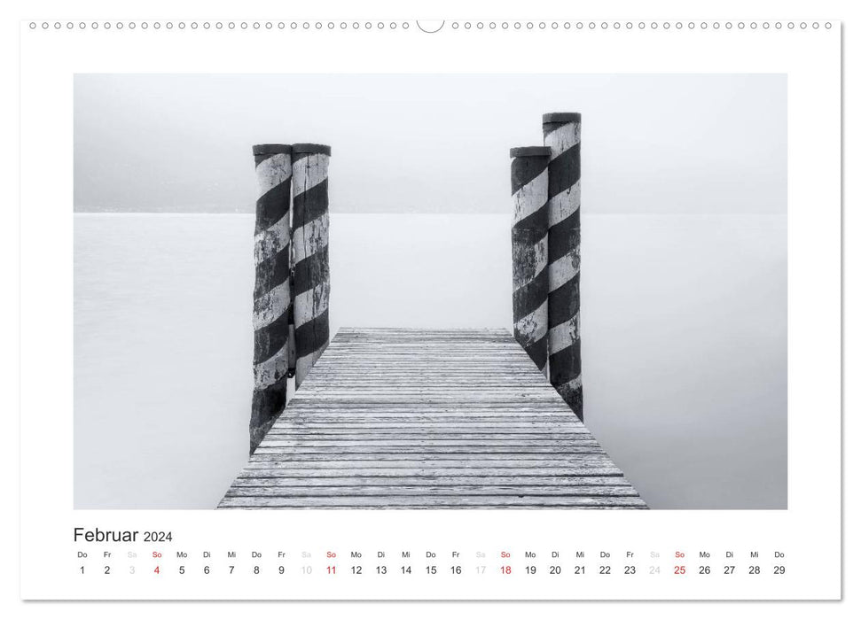 Limone sul Garda black and white (CALVENDO wall calendar 2024) 