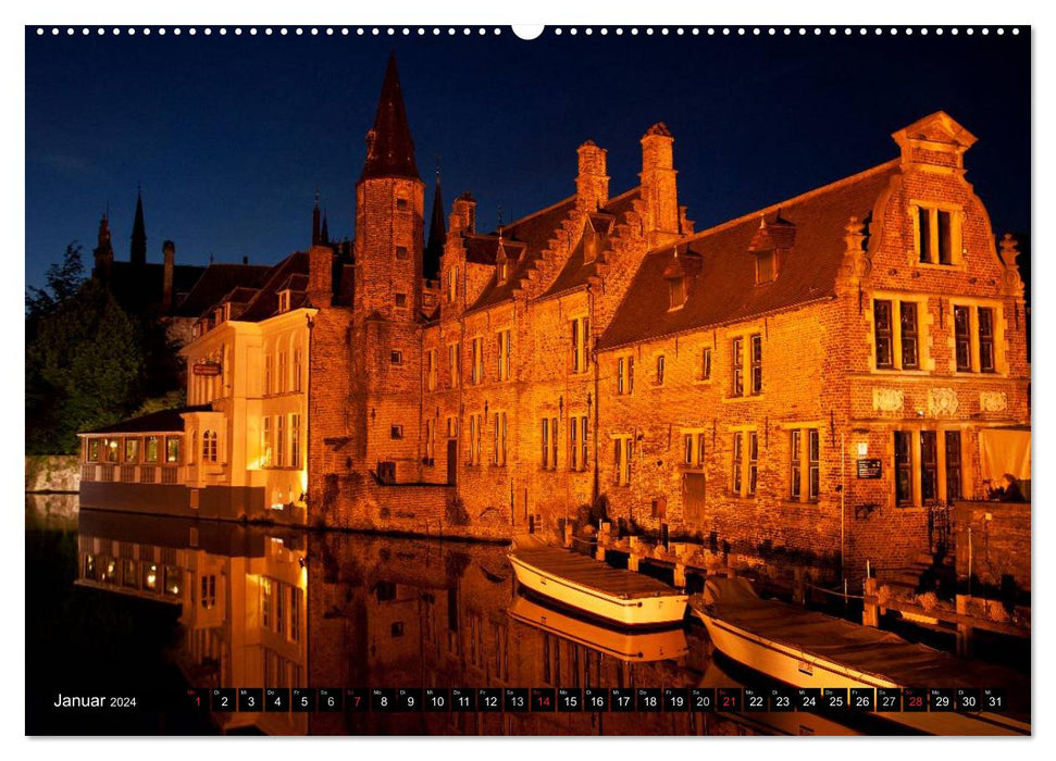 Bruges Vivre Moyen Âge (Calendrier mural CALVENDO 2024) 