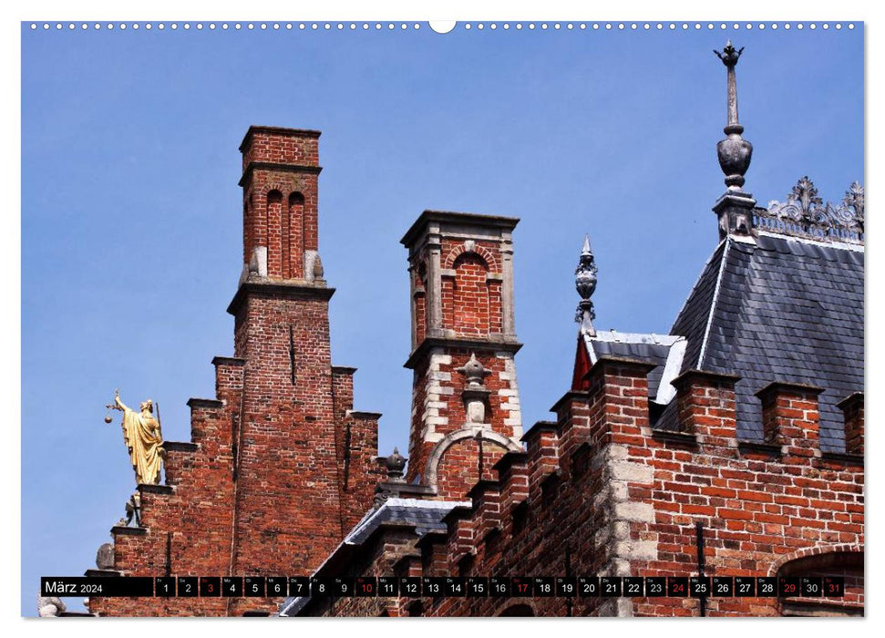 Bruges Living Middle Ages (CALVENDO wall calendar 2024) 