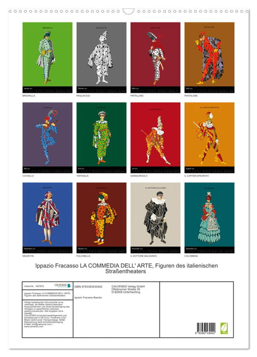 Ippazio Fracasso LA COMMEDIA DELL' ARTE, figures du théâtre de rue italien (calendrier mural CALVENDO 2024) 
