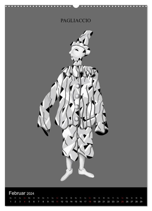 Ippazio Fracasso LA COMMEDIA DELL' ARTE, Figuren des italienischen Straßentheaters (CALVENDO Wandkalender 2024)