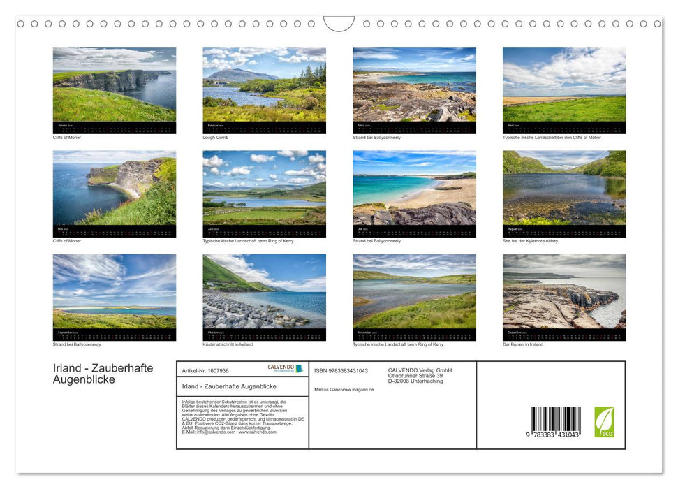 Irlande – Moments magiques (Calendrier mural CALVENDO 2024) 