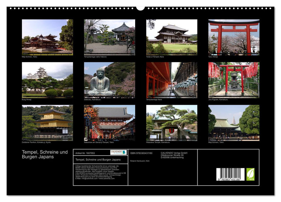 Temples, sanctuaires et châteaux du Japon (Calendrier mural CALVENDO Premium 2024) 