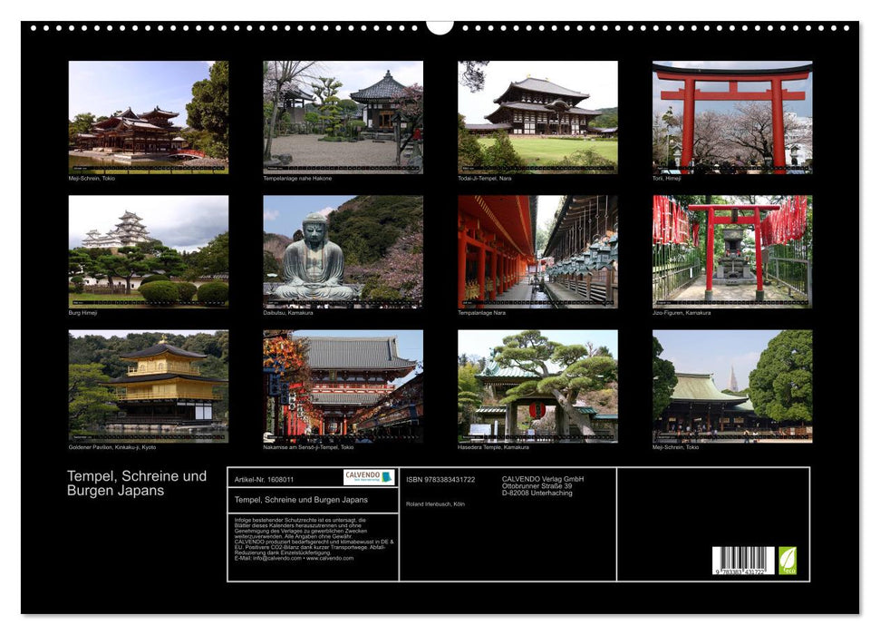 Temples, shrines and castles of Japan (CALVENDO wall calendar 2024) 